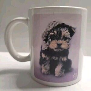 Rachael Hale Yorkie Puppy Dog Newsboy Hat Coffee Cup 2008